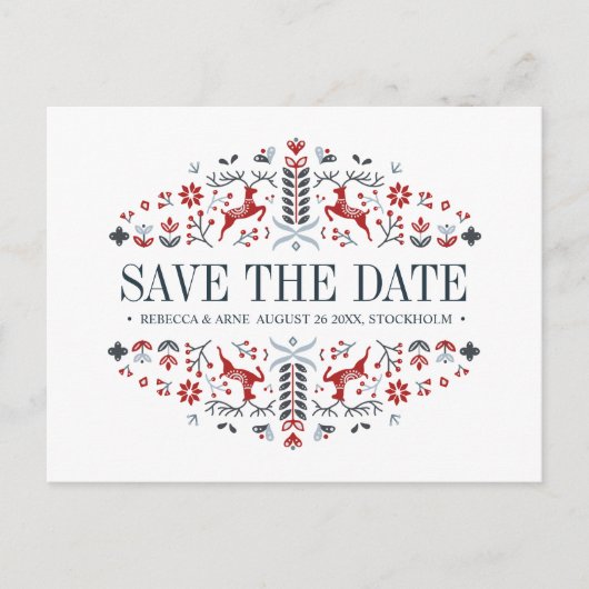 Scandinavische folkkunst | WOORDEN BEWAREN DE DATU Aankondigingskaart (Voorkant)