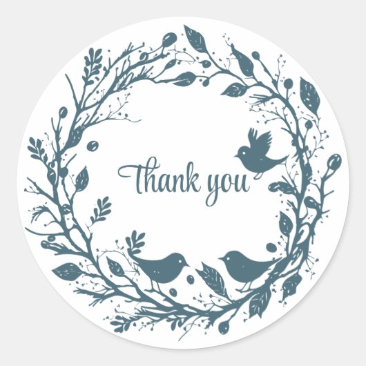 Scandinavische folklore krans ronde sticker (Voorkant)