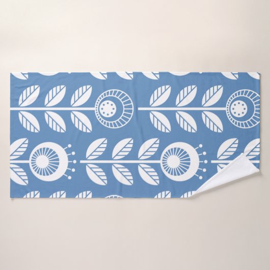 Scandinavische folklusbloemen - naadloze bloem badhanddoek (Badhanddoek)
