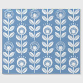 Scandinavische folklusbloemen - naadloze bloem cadeaupapier (Vlak)