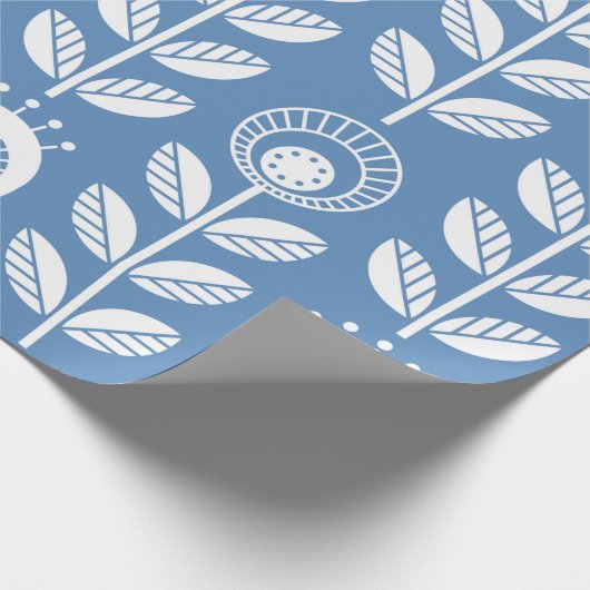 Scandinavische folklusbloemen - naadloze bloem cadeaupapier (Hoek)