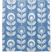 Scandinavische folklusbloemen - naadloze bloem douchegordijn (Voorkant)