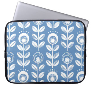 Scandinavische folklusbloemen - naadloze bloem  laptop sleeve