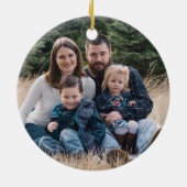 Scandinavische foto van Cute Family Kerstboom Keramisch Ornament (Achterkant)