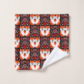 Scandinavische Fox Folk Art Bad Handdoek (Wasdoekje)