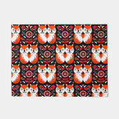 Scandinavische Fox Folk Art Deurmat (Voorkant)
