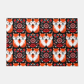 Scandinavische Fox Folk Art Deurmat (Voorkant)