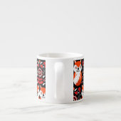 Scandinavische Fox Folk Art Espresso Kop (Achterkant)