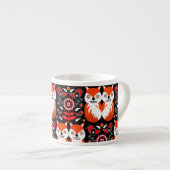 Scandinavische Fox Folk Art Espresso Kop (Voorkant rechts)
