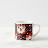 Scandinavische Fox Folk Art Espresso Kop (Rechts)