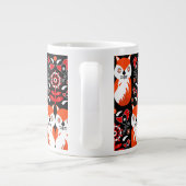 Scandinavische Fox Folk Art Grote Koffiekop (Achterkant)