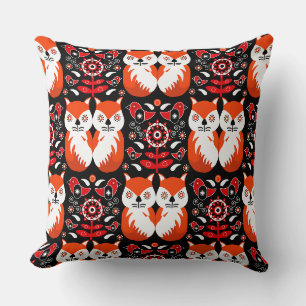 Scandinavische Fox Folk Art Kussen