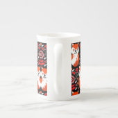 Scandinavische Fox Folk Art Porselein Kop (Achterkant)