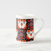 Scandinavische Fox Folk Art Porselein Kop (Rechts)