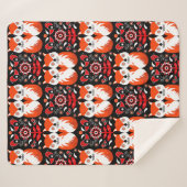 Scandinavische Fox Folk Art Sherpa Deken (Voorkant (horizontaal))