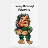 Scandinavische Funny Troll Illustratie Waterverf Acryl Bord (Voorkant)