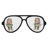 Scandinavische Funny Troll Illustratie Waterverf Aviator Zonnebril (Voorkant)