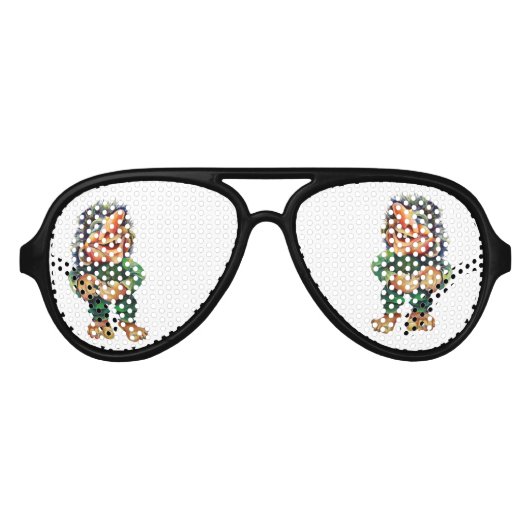 Scandinavische Funny Troll Illustratie Waterverf Aviator Zonnebril (Voorkant)