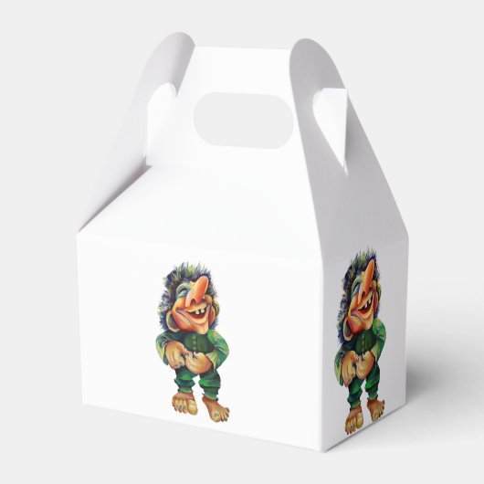 Scandinavische Funny Troll Illustratie Waterverf Bedankdoosjes (Achterkant)