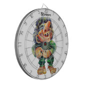 Scandinavische Funny Troll Illustratie Waterverf Dartbord (Voorkant Links)
