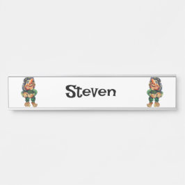 Scandinavische Funny Troll Illustratie Waterverf Deurbordje