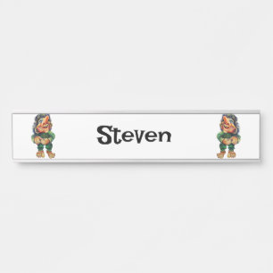 Scandinavische Funny Troll Illustratie Waterverf Deurbordje