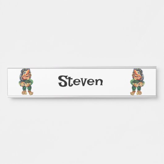 Scandinavische Funny Troll Illustratie Waterverf Deurbordje (Voorkant)