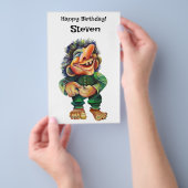 Scandinavische Funny Troll Illustratie Waterverf Flyer (Hand)