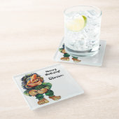 Scandinavische Funny Troll Illustratie Waterverf Glazen Onderzetter (Schuin)