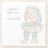 Scandinavische Funny Troll Illustratie Waterverf Glazen Onderzetter (Achterkant)