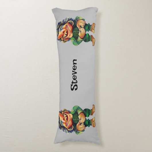 Scandinavische Funny Troll Illustratie Waterverf Lichaamskussen (Voorkant Verticaal)