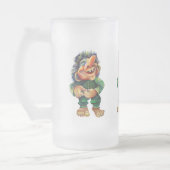 Scandinavische Funny Troll Illustratie Waterverf Matglas Bierpul (Links)
