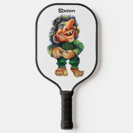 Scandinavische Funny Troll Illustratie Waterverf Pickleball Paddle