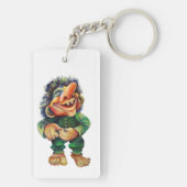 Scandinavische Funny Troll Illustratie Waterverf Sleutelhanger (achterkant)