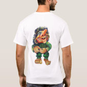 Scandinavische Funny Troll Illustratie Waterverf T-shirt (Achterkant)