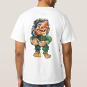 Scandinavische Funny Troll Illustratie Waterverf T-shirt (Achterkant)