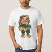 Scandinavische Funny Troll Illustratie Waterverf T-shirt (Voorkant)