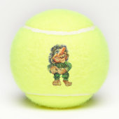 Scandinavische Funny Troll Illustratie Waterverf Tennisballen (Achterkant)
