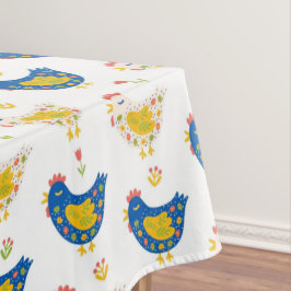 Scandinavische Gele & Blauwe Grappige Kuikens Pase Tafelkleed