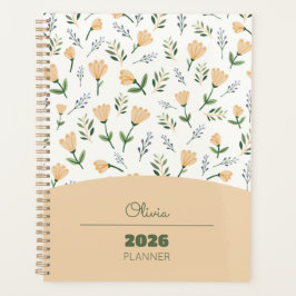 Scandinavische gele bloem planner