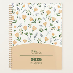 Scandinavische gele bloem planner