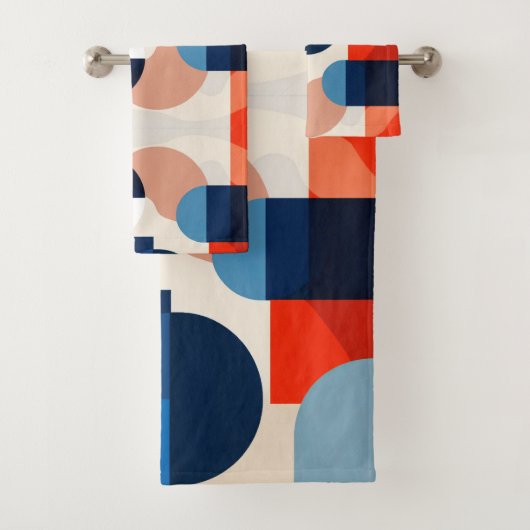 Scandinavische geometrische Abstracte kunst uit he Bad Handdoek (Insitu)