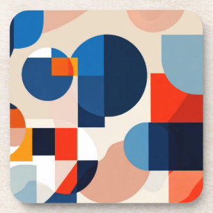 Scandinavische geometrische Abstracte kunst uit he Bier Onderzetter