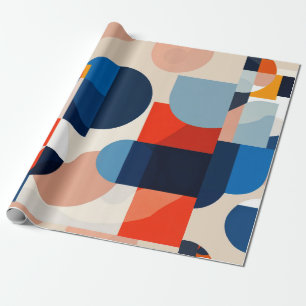 Scandinavische geometrische Abstracte kunst uit he Cadeaupapier