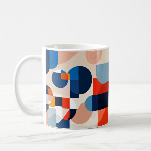 Scandinavische geometrische Abstracte kunst uit he Koffiemok (Links)