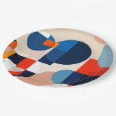 Scandinavische geometrische Abstracte kunst uit he Papieren Bordje (Gekanteld)