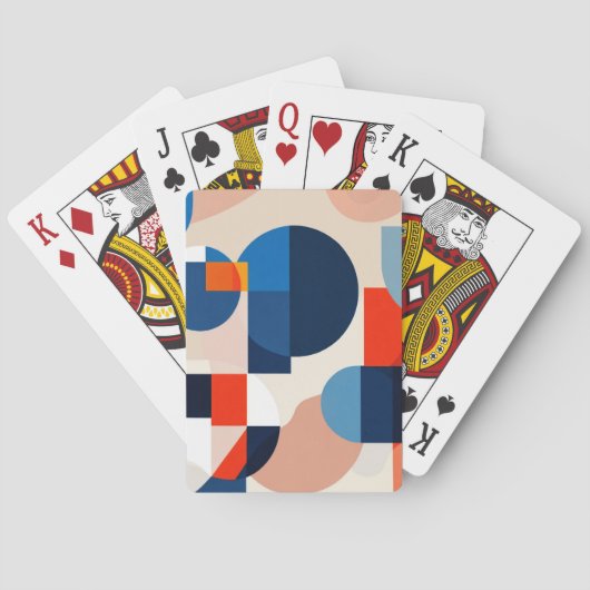 Scandinavische geometrische Abstracte kunst uit he Pokerkaarten (Achterkant)