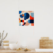 Scandinavische geometrische Abstracte kunst uit he Poster (Keuken)