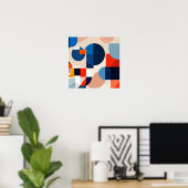 Scandinavische geometrische Abstracte kunst uit he Poster (Thuiskantoor)