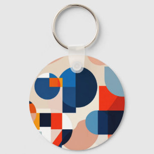 Scandinavische geometrische Abstracte kunst uit he Sleutelhanger